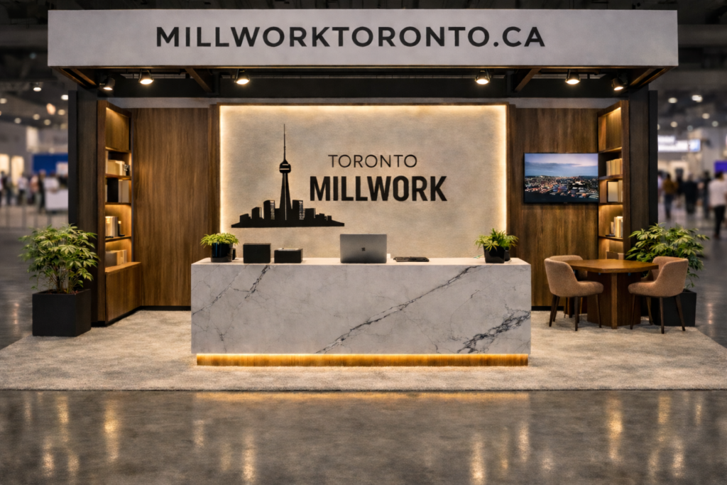 MillworkToronto Team's Booth at Millwork Exhibition and Renovation and Design tradeshow in GTA 